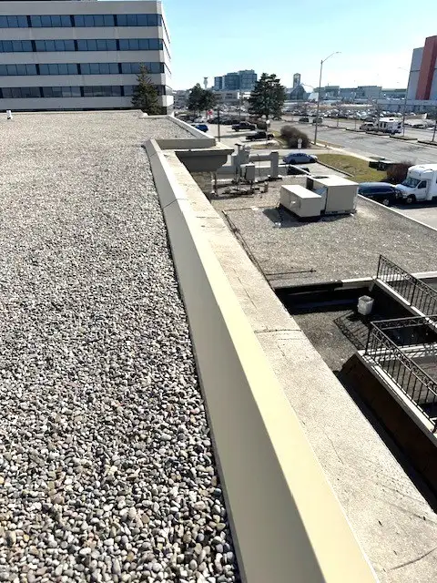 Commercial flat roofing project in Scarborough, ON