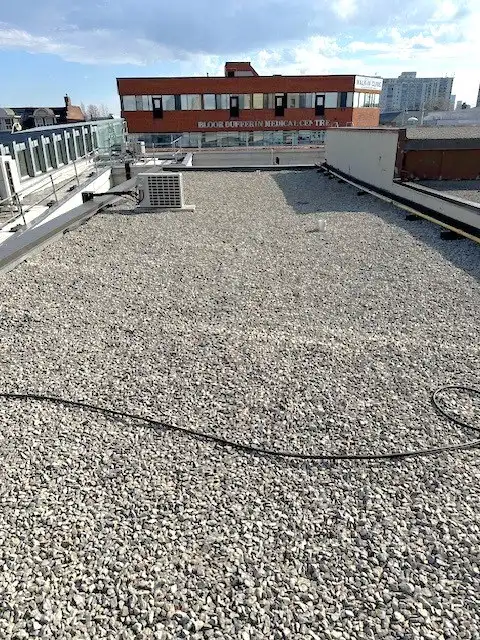 Commercial flat roofing project in Scarborough, ON