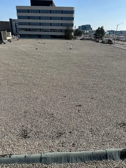 Commercial flat roofing project in North York, ON