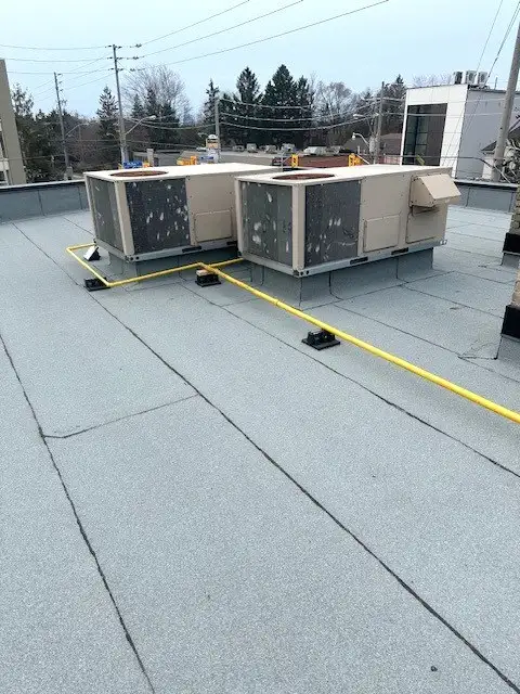 Commercial flat roofing project in North York, ON