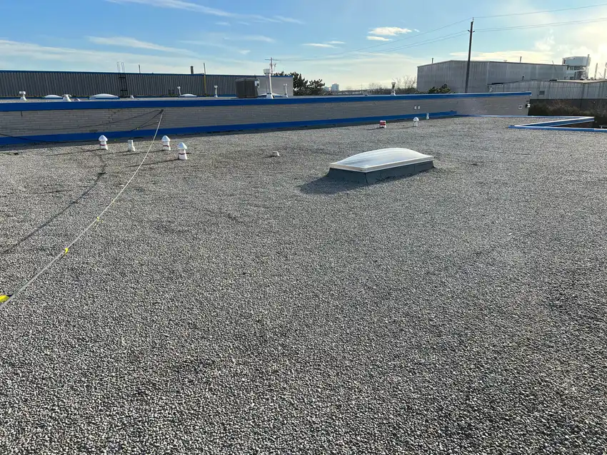 Commercial flat roofing project in Oakville, ON