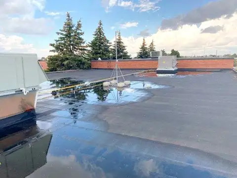 Commercial flat roofing project in Ajax, ON