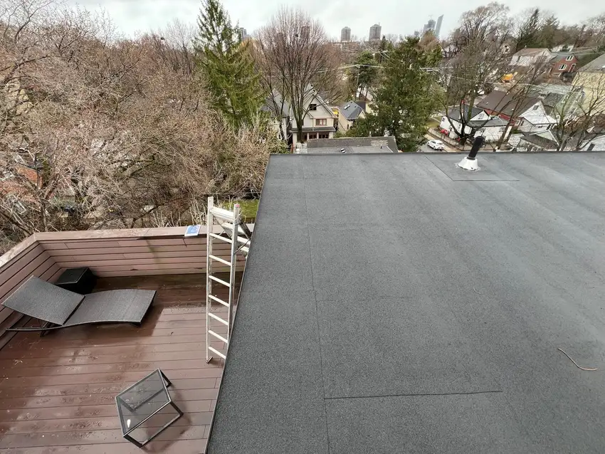Commercial flat roofing project in Scarborough, ON