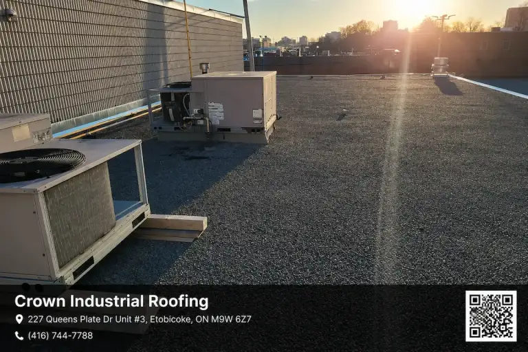 Toronto commercial roof with HVAC penetrations and new flashing details showing why penetration count affects replacement cost