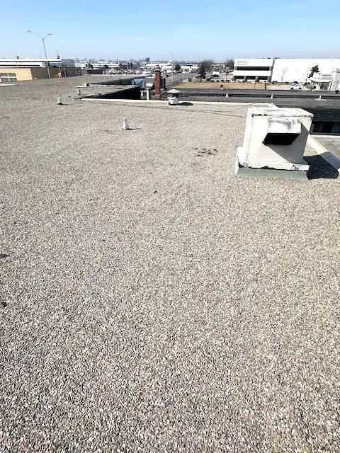Commercial flat roofing project in Whitby, ON