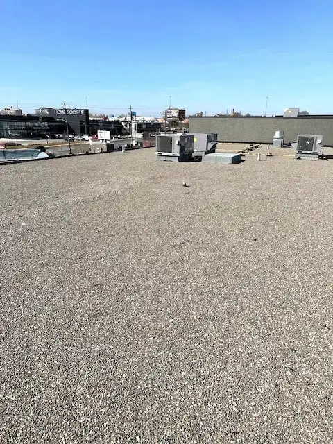 Commercial flat roofing project in Whitby, ON